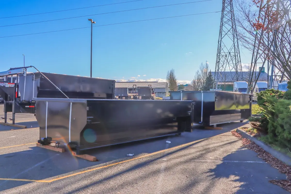 Roll-off dumpster ready for waste disposal at job site for Construction Dumpster Rental in Ambler